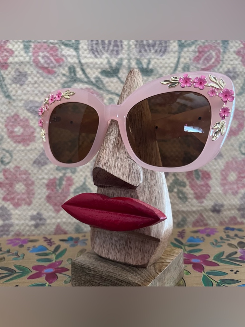 Anthropologie Floral-Trimmed Cat-Eye Sunglasses - Picture 10 of 13